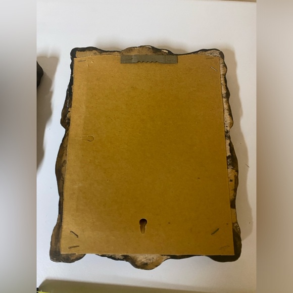 Vintage pair of wall art: blue boy and pinkie lady. Wooden frames 9x7” - Picture 5 of 6